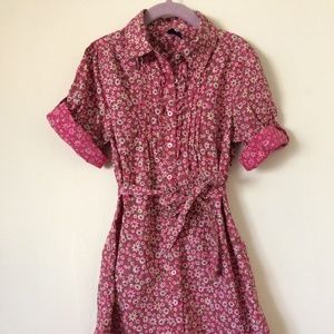 Girls floral shirt dress